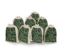 8 Pack Cotton Drawstring Bags, Green Army Digital Camouflage Linen Gift Bags Storage Bag Reusable Gift Pouches Sachet for Jewelry Party Favors Wrapping DIY Christmas Gifts Candy Bags 4.9x6.7 Inches