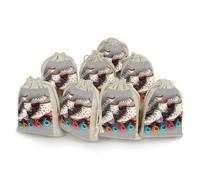 8 Pack Cotton Drawstring Bags, Reusable Linen Gift Bags 4.9x6.7 Inches Storage Bag Retro Roller Skates Colorful Gift Pouches Sachet for Jewelry Party Favors Wrapping DIY Christmas Gifts Candy Bags