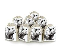 8 Pack Cotton Drawstring Bags, Wildlife Hand Drawn Bear Animal Linen Gift Bags Storage Bag Reusable Gift Pouches Sachet for Jewelry Party Favors Wrapping DIY Christmas Gifts Candy Bags 4.9x6.7 Inches