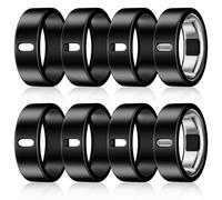 8 Pack Cover Compatible with Oura Ring Gen 4/Oura Ring Gen 3 Horizon/Heritage,Charging Derectly,Anti-Scratch Elastic Silicone Ring Protector for Women Men Working Out Gym(Black*8,Size 15)