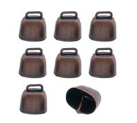 8 Pack Cow Horse Sheep Grazing Copper Bells, Small Metal Brass Bells, Loud Ringing Cowbell Noisemakers, Hanging Jingle Bell for Animal Pet Collar Doors Crafts Christmas Wedding Decor (Red Bronze)