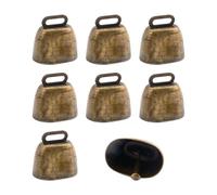 8 Pack Cow Horse Sheep Grazing Copper Bells, Small Metal Brass Bells, Loud Ringing Cowbell Noisemakers, Hanging Jingle Bell for Animal Pet Collar Doors Crafts Christmas Wedding Decor (Bronze)
