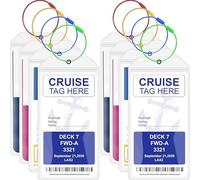 8-Pack Cruise Luggage Tag - Waterproof Clear Tags 2025-2026 for All Cruise Lines, Reusable Essentials Cruise Ship Essentials with Steel Loops Transparent and Durable