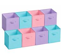 8-Pack Cube Storage Bins, 10.5 Inch Sturdy Fabric Storage Cubes with Handles, 2mm Thick Anti-Sagging Collapsible Storage Baskets for Shelves, Closet Organizers and Storage for Classroom & Home,Muse