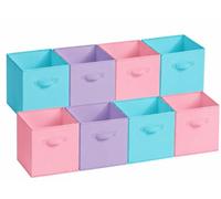 8 Pack Cube Storage Bins, 10.5 Inch Sturdy Fabric Storage Cubes with Handles, 2mm Thick Anti Sagging Collapsible Storage Baskets for Shelves, Closet Organizers and Storage for Classroom & Home,Muse