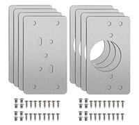 8 Pack Cupboard Hinge Repair Plate, Stainless Steel Kitchen Door Hinge Repair Plate with Screw, 35mm Cup Hinge Fixing Plate for Cupboard Hinges Mount