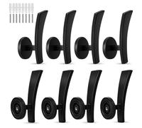 8 Pack Curtain Tie Backs Hooks, Metal Curtain Tieback Hooks,Wall Mounted Curtain Holdbacks Modern Drapery Holdbacks Hooks, Decorative Curtain Holders for Wall, Black