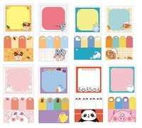 8 Pack Cute Animal Sticky Notes & Tabs Set, Foldable Little Book Design, Self-Adhesive Memo Pads for Kids Girls, Party Bag Fillers, Stocking Fillers, Book Club Gifts