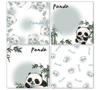 8 Pack Cute Panda Sticky Note,400 Sheets Self-Stick Note Pads Memo Pads Animal Notepad Message Note for Kid Plan Index Reminder Study School Office Home Supplies