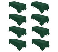 8 Pack Dark Green Tablecloth 60 x 102 Inch Rectangular Tablecloths for 6 Foot Rectangle Tables, Wrinkle Resistant Hunter Green Table Cloth Washable Polyester Fabric for Buffet Wedding Party Banquet