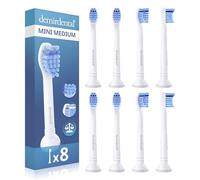 8 Pack demirdental Brush Heads Compatible for Philips Sonicare Toothbrush Heads, Compact, Medium Replacement Heads, White, HX6028