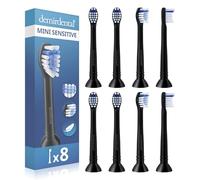 8 Pack demirdental Brush Heads Compatible for Philips Sonicare Toothbrush Heads, Compact, Sensitive Replacement Heads, Black, HX6088b