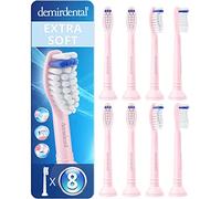 8 Pack demirdental Brush Heads Compatible for Philips Sonicare Toothbrush Heads, Extra Soft Replacement Heads, Pink, HX6058er