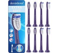 8 Pack demirdental Brush Heads compatible for Philips Sonicare Toothbrush Heads, Extra Soft Replacement Heads, Purple, HX6058ep
