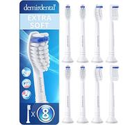 8 Pack demirdental Brush Heads Compatible for Philips Sonicare Toothbrush Heads, Extra Soft Replacement Heads, White, HX6058e
