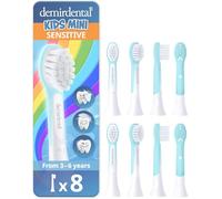 8 Pack demirdental for Kids Compact Toothbrush Heads Suitable for Philips Sonicare for Kids Mini Sonic toothbrushes Ages 3 to 6 Years, Replaces HX6034 HX6038, Mini, Turquoise