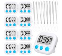 8 Pack Digital Kitchen Timer Magnetic Countdown Timers with Loud Alarm & Large Display - Cooking Timers for Kitchen, Egg, Classroom, Kids Toothbrush, Pomodoro Study Timer