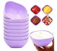 8 Pack Dipping Bowls, 4.5 OZ Unbreakable Soy Sauce Dishes, Small Dessert Bowls, Reusable Mini Prep Bowl, Dipping Saucers Cups for Side Dish, Ketchup, Snacks, Candy, Nuts, Dips, Condiments (Purple)