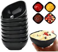 8 Pack Dipping Bowls, 4.5 OZ Unbreakable Soy Sauce Dishes, Small Dessert Bowls, Reusable Mini Prep Bowl, Dipping Saucers Cups for Side Dish, Ketchup, Snacks, Candy, Nuts, Dips, Condiments (Black)