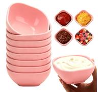 8 Pack Dipping Bowls, 4.5 OZ Unbreakable Soy Sauce Dishes, Small Dessert Bowls, Reusable Mini Prep Bowl, Dipping Saucers Cups for Side Dish, Ketchup, Snacks, Candy, Nuts, Dips, Condiments (Pink)