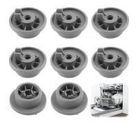 8 Pack Dishwasher Lower Rack Wheels, Dishwasher Replacement Lower and Upper Basket for Bosch Kenmore Siemens Neff Cutlery Basket Parts Accessories Universal Rack Wheel 165314