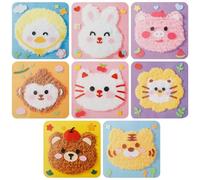 8 Pack DIY Embroidery Doll Set for Kid, New Hot Cartoon Animal Sewing Craft Kit, Multifunctional Beginners Embroidery Stitch Practice Kit, Fun & Creative Craft Project for Children Adult(8pcs)