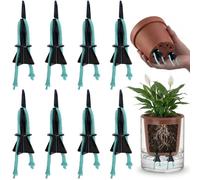 8 Pack DIY Root Self Watering Spikes with Wick Cord,Turn Pot Into Self Watering Pots,Holiday Plant Watering Device, Automatic Capillary Wick Watering System for Seedlings & Potted Plants