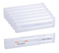 8 Pack Drawer Dividers, 3.2" High Expandable from 11.2-20" Adjustable Drawer Organisers,Clear Plastic Drawers Separators for Clothing, Kitchen Utensils and Office Storage
