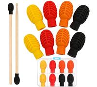 8 Pack Drumstick Dampeners for Silencing Drumming Practice, Silicone Drumstick Tips, Replace Your Drum Practice Pads Mute Clacking Sound from Sticks on Solid Surfaces