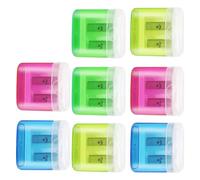 8 Pack Dual Hole Pencil Sharpeners - Heavy-Duty Manual Sharpeners with Secure Lids & 2 Sizes, Classroom Bulk Supplies for Teachers/School/Office - Portable Home & Student Essentials