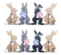 8 Pack Easter Bunny Money Holders Felt Rabbit Cash Gift Card Holders with Bow Tie & Tail Cute Easter Party Favors for Kids Spring Holiday Egg Hunt Decorations DIY Candy Money Gift Envelopes (B)