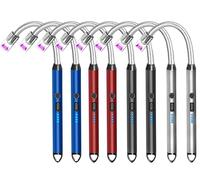 8 Pack Electric Candle Lighter USB Rechargeable Lighters Windproof Plasma Arc Lighters Flameless Long Lighter with Safety Switch for Candle BBQ Camping Birthday Fireworks