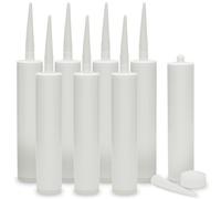 8 Pack Empty Caulking Sealant Tubes, 11 Ounce Refillable Cartridges for Grout Cracks, Tiles, Repairs (20 cm)