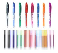 8 Pack erasable gel pens, Colourful Erasable Pens with Eraser, 0.5mm Smooth Writing Pens for Adults, Perfect for Journaling, Planning, Notes, and Drawing - Includes 40 Refills