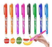 8 Pack Erasable Pens, 0.7mm Rub Out Friction Pens with Eraser, Smooth Writing Friction Ink Erasable Gel Pen for Kids and Adults for School, Office, Study (8 Assorted Colors)
