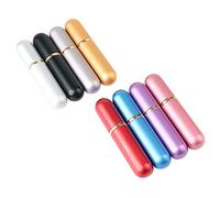 8 Pack Essential Oil Inhaler Aluminum Aromatherapy Nasal Inhalers Tubes with 8 Cotton Wick Empty Refillable Portable Milti-Color Inhaler Tubes for Travel