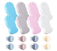 8 Pack Exfoliating Sponge Bath Sponge Double-Sided Ultra Soft Fiber Sponge Body Shower Scrubber Reusable Dead Skin Remover with 8PCS Bathroom Hook for Men Women Adult Kid Body Cleaning Supplies