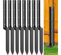 8 Pack Fence Post Repair Kit, 33.6" Heavy Duty Fence Post Repair Stakes, Thickened Anchor Ground Spike for Repairing Tilted/Broken Wood Posts