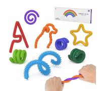 8 Pack Fidget Toys Sensory Stick Textured Calming Sensory Toys for Autism Kids Anxiety Relief Fidgets for Classroom Student Travel Activities Essential Fidget Toy Road Trip Essentials (8)