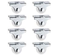 8 Pack Fixed Castor Wheels 1inch Wheels for Furniture | Low Profile,Silent Rubber,Mini Caster Wheels with 16 Pack Screws for Furniture, Small Appliances