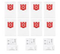 8 Pack FJM Vacuum Bags Compatible with Miele Hoover Bag FJM Vacuum Bags for Compact C1, Compact C2, Complete C1, S241, S290, S300i, S500, S700, S4, S6,S4000 S6000 Series, With 3 Motor Filters
