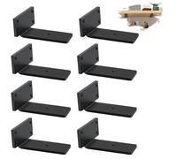 8 Pack Floating Shelf Brackets 12.5cm, Heavy Duty Metal L Shelf Brackets, Metal Scaffold Board Shelf L Braces for Shelves Support Wall Hanging | Black