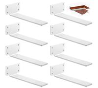 8 Pack Floating Shelf Brackets 30cm, Heavy Duty Metal L Shelf Brackets, Metal Scaffold Board Shelf L Braces for Shelves Support Wall Hanging | White
