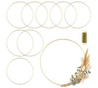 8 Pack Floral Hoop 18 Inches Metal Rings for Crafts Macrame Rings Hoop Wreath Dream Catcher Rings DIY Wreath Candle Rings Wreaths Craft Hoops (8, 18 Inches)