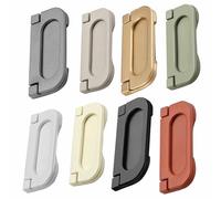 8 Pack Flush Ring Hidden Pull Handles Metal Drawer Handles Invisible 64mm Hole Pitch For Cupboard Garage Door Window 8 Colors (Color : Black)