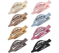 8 Pack French Flat Hair Clips for Women, Large Matte No Slip Claw Barrettes for Thick or Thin Hair,Strong Hold Flat Claw Clip for Girls