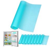8 Pack Fridge Liners, Customizable Fridge Shelf Liners, Washable Fridge Mats for Organizing and Protecting Refrigerator Shelves Cabniet, Drawer, Book Shelves ect, Blue,45x30cm