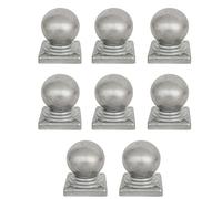 8 Pack Galvanized Sphere Fence Finials - Decorative Ball Post Caps for 100x100mm Garden Decking Fences, Rust Resistant Outdoor Accessories, Enhance Your Landscape Decor