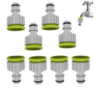 8 Pack Garden Hose Tap Connector 1/2" & 3/4" BSP Threaded Faucet Adapter for Outside Tap, 2-in-1 Water Hose Connector, Durable Leak-Proof Outdoor Fittings (Gray)