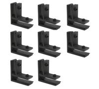 8 Pack Glass Shelf Bracket, 304 Stainless Steel Wall Mount Clamps Clip for Steps, Balconies, Staircases, Decks, Patio Stairs, Pool Fence,Black,90 Degree